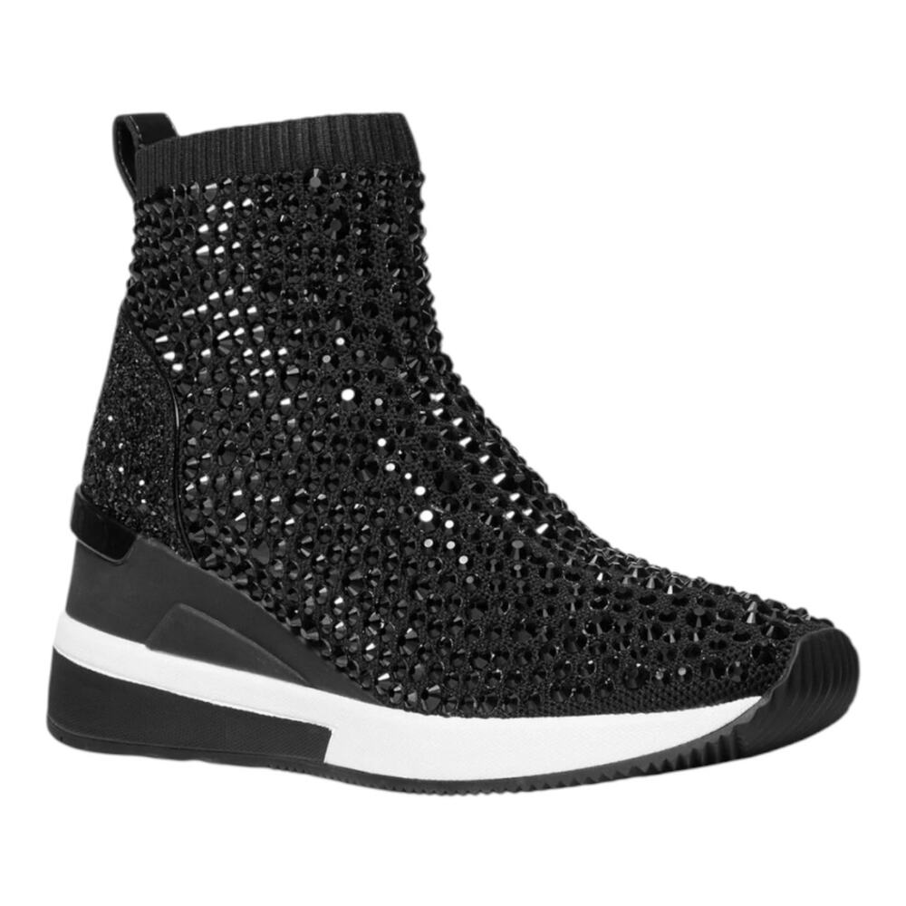 Michael Kors Women's Skyler Embellished Sock Sneakers Black Size 8